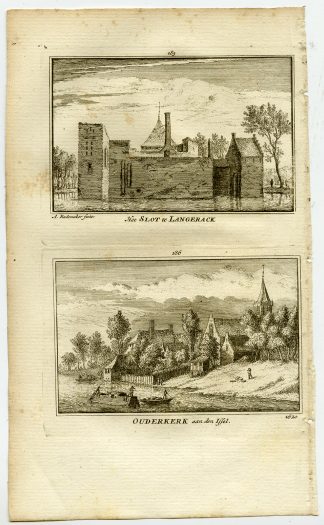 Antique Print-TOWN VIEWS-OUDERKERK-LANGERAK-NETHERLANDS-Rademaker-1792