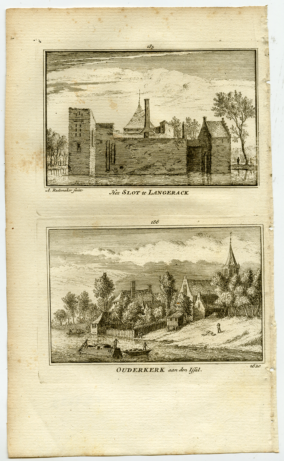 , Antique Print-TOWN VIEWS-OUDERKERK-LANGERAK-NETHERLANDS-Rademaker-1792, Pictura Antique Prints