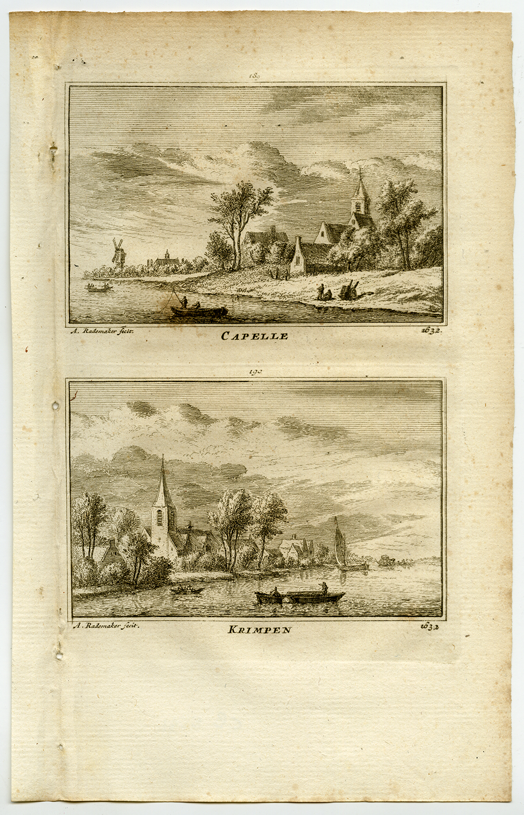 , Antique Print-TOWN VIEWS-CAPELLE-KRIMPEN-NETHERLANDS-Rademaker-1792, Pictura Antique Prints