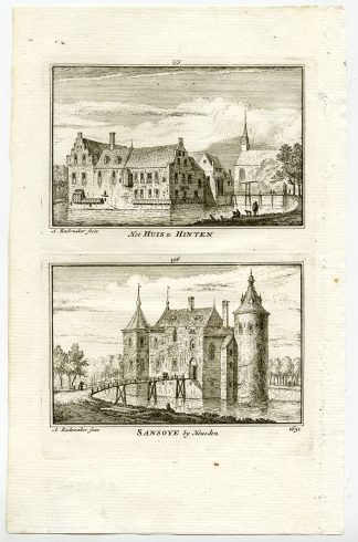 Antique Print-TOWN VIEWS-HINTHAM-SANSOYE CASTLE-NETHERLANDS-Rademaker-1792