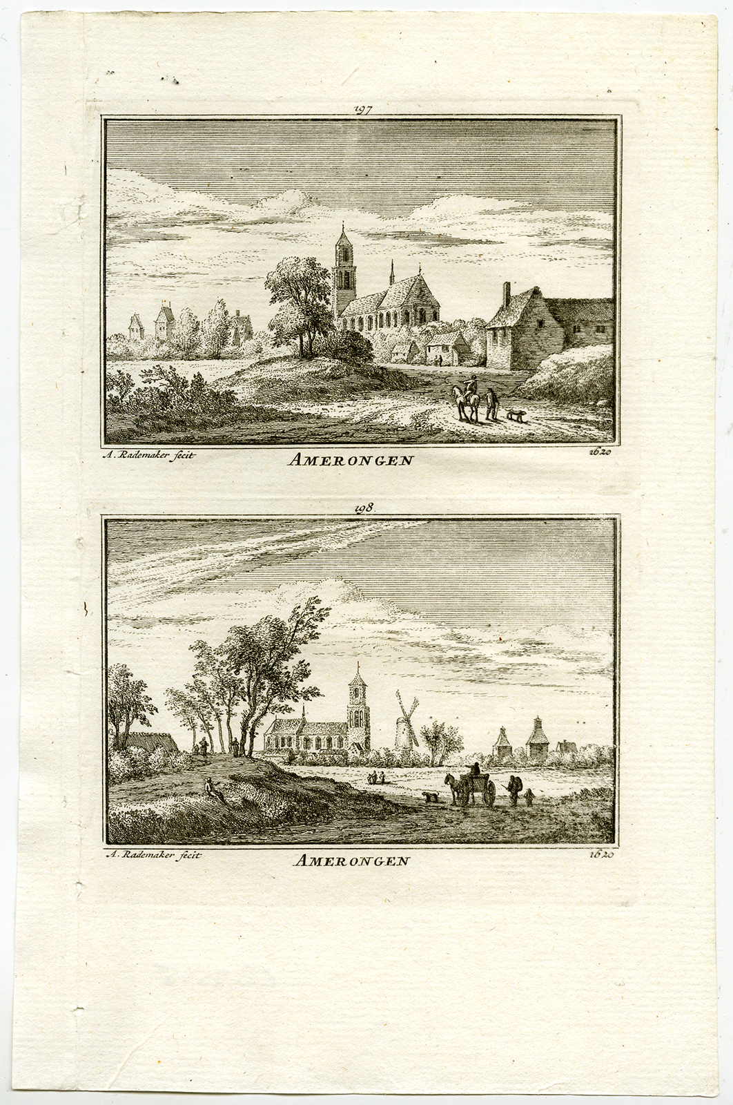 , Antique Print-TOWN VIEWS- AMERONGEN-NETHERLANDS-Rademaker-1792, Pictura Antique Prints