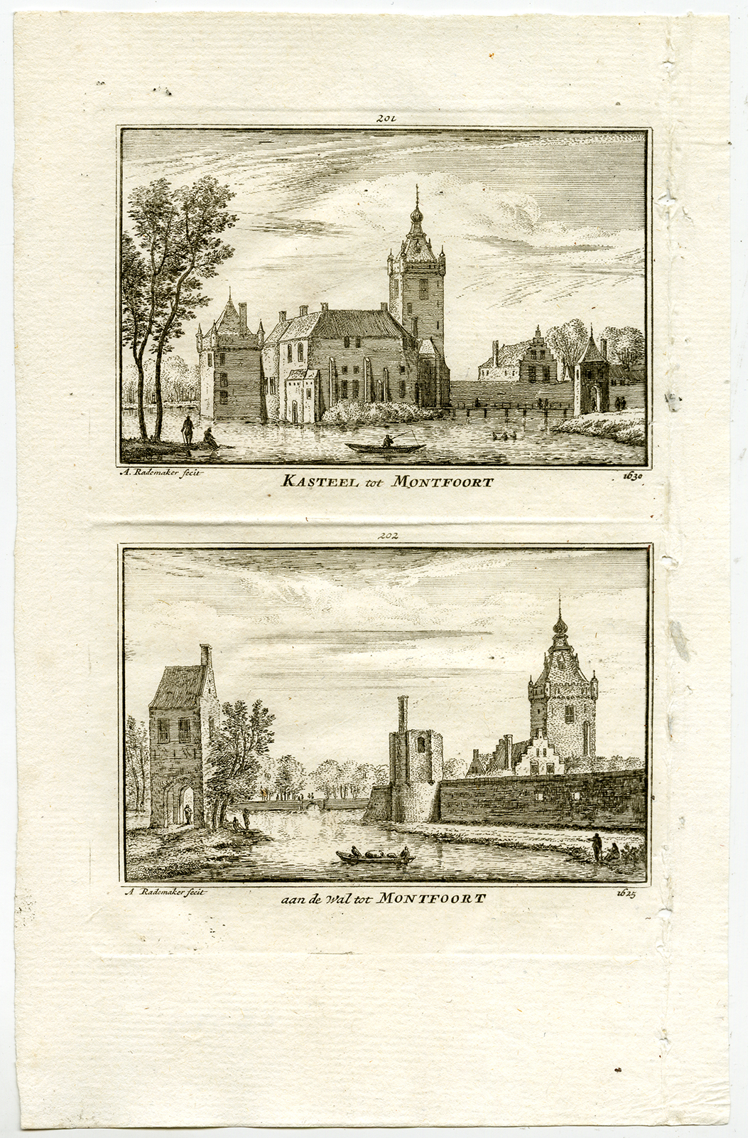 , Antique Print-TOWN VIEWS-MONTFOORT-CASTLE-NETHERLANDS-Rademaker-1792, Pictura Antique Prints