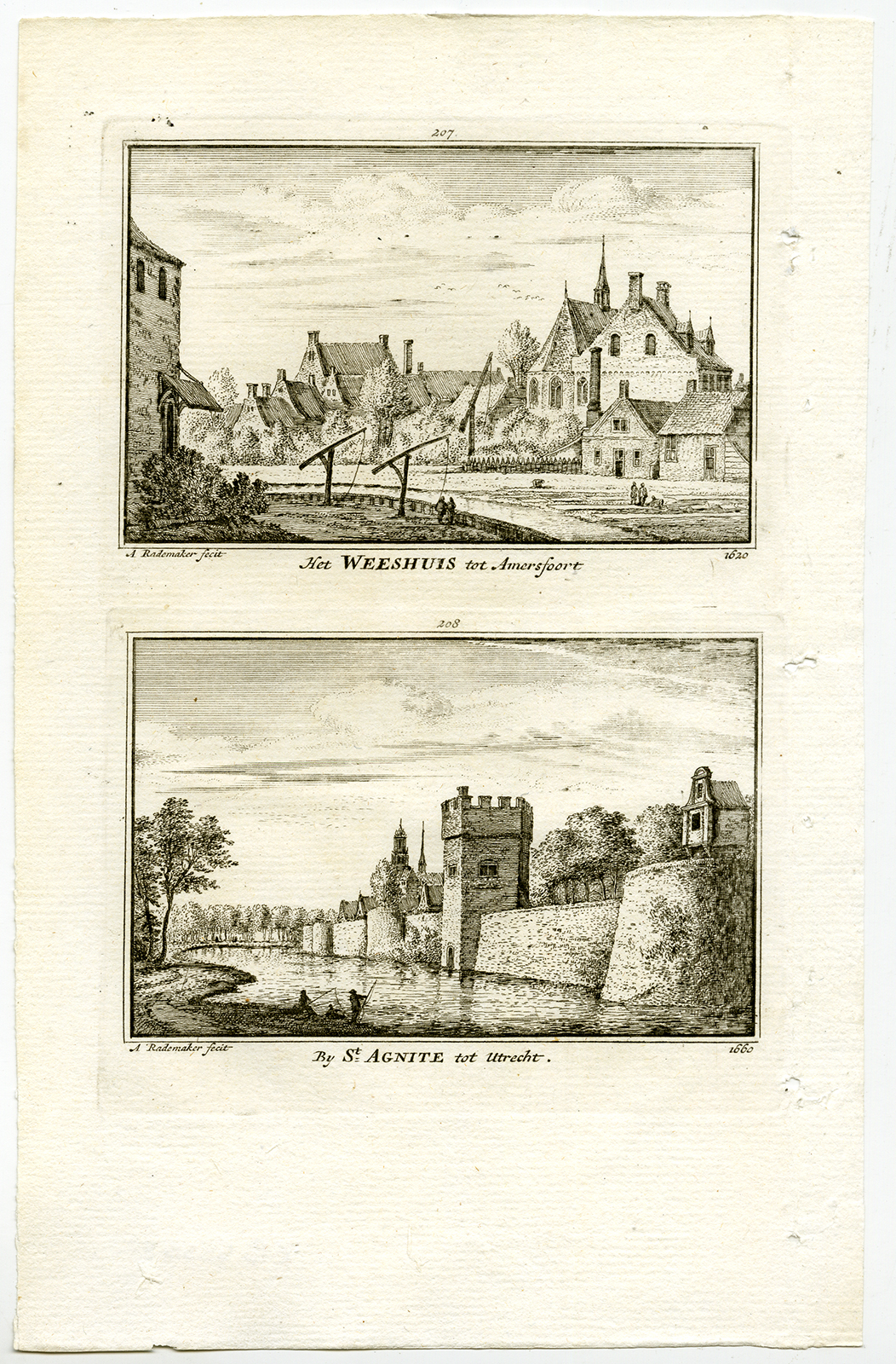 , Antique Print-TOWN VIEWS-AMERSFOORT-UTRECHT-ORPHANAGE-NETHERLANDS-Rademaker-1792, Pictura Antique Prints