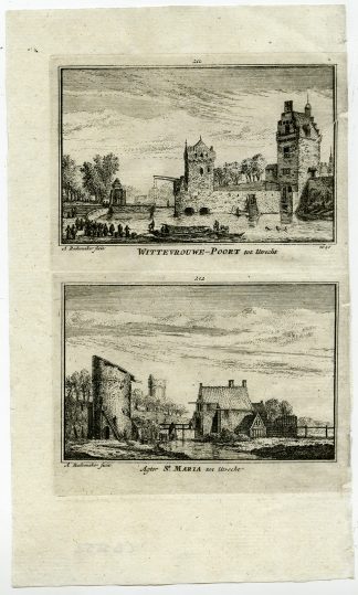 Antique Print-TOWN VIEWS-UTRECHT-WITTEVROUWE-GATE-NETHERLANDS-Rademaker-1792