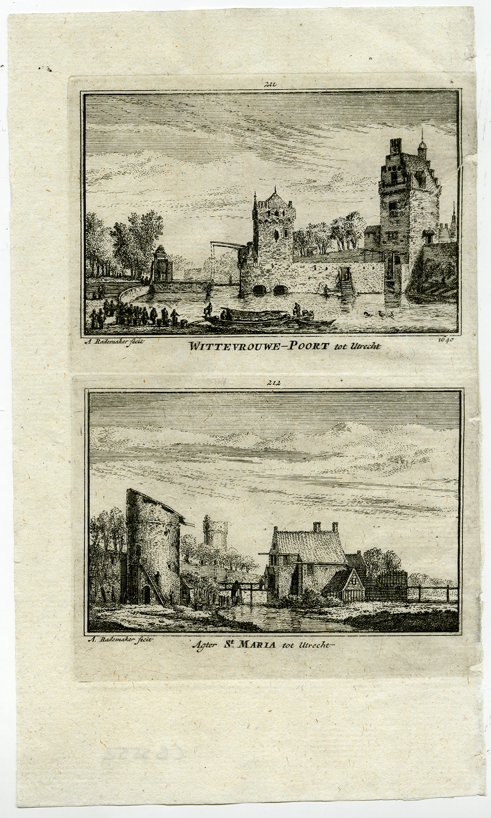 , Antique Print-TOWN VIEWS-UTRECHT-WITTEVROUWE-GATE-NETHERLANDS-Rademaker-1792, Pictura Antique Prints