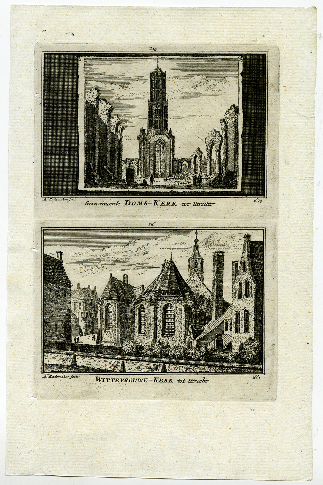 , Antique Print-VIEWS-UTRECHT-DOM-WITTEVROUWEN-NETHERLANDS-Rademaker-1792, Pictura Antique Prints