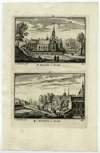 Antique Print-TOWN VIEWS-UTRECHT-MONASTERY-ASYLUM-NETHERLANDS-Rademaker-1792