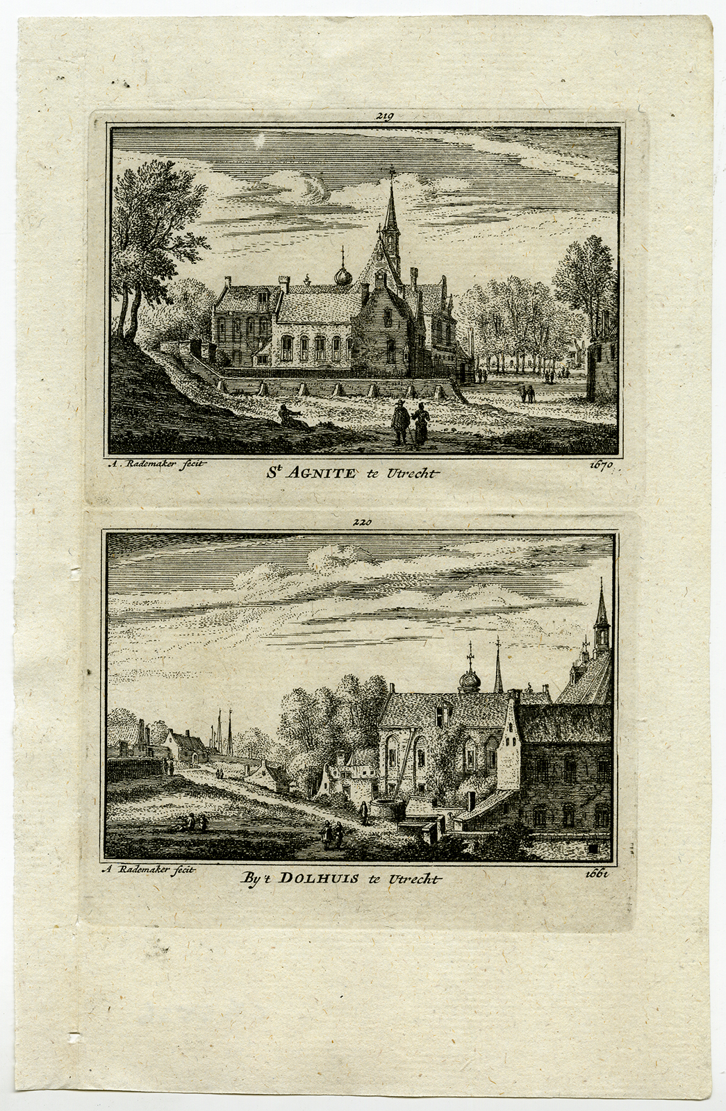, Antique Print-TOWN VIEWS-UTRECHT-MONASTERY-ASYLUM-NETHERLANDS-Rademaker-1792, Pictura Antique Prints