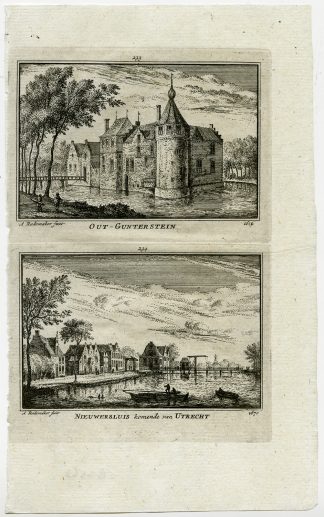 Antique Print-VIEWS-GUNTERSTEIN CASTLE-NIEUWERSLUIS-NETHERLANDS-Rademaker-1792