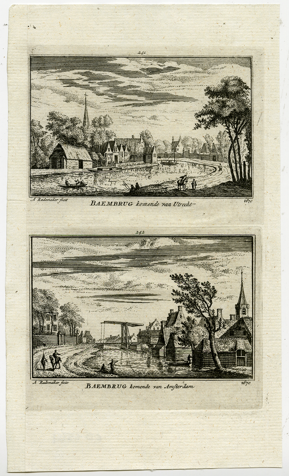 , Antique Print-TOWN VIEWS-BAAMBRUGGE-NETHERLANDS-Rademaker-1792, Pictura Antique Prints