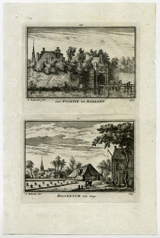 Antique Print-TOWN VIEWS-NAARDEN-HILVERSUM-GATE-NETHERLANDS-Rademaker-1792