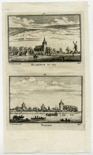 Antique Print-TOWN VIEWS-BLARIKUM-VIANEN-NETHERLANDS-Rademaker-1792