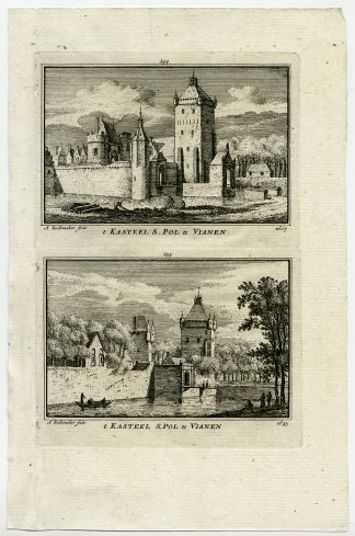 Antique Print-TOWN VIEWS-VIANEN-CASTLE S. POL-NETHERLANDS-Rademaker-1792