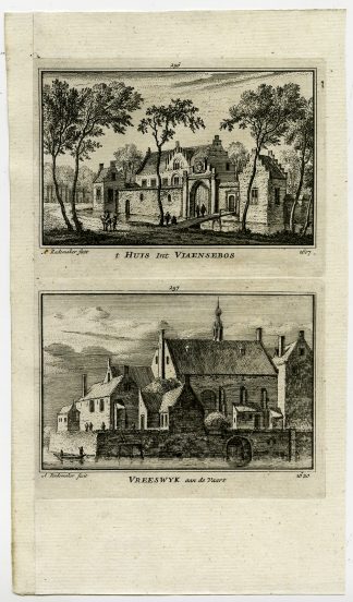 Antique Print-TOWN VIEWS-VIANEN-VREESWIJK-CASTLE-NETHERLANDS-Rademaker-1792