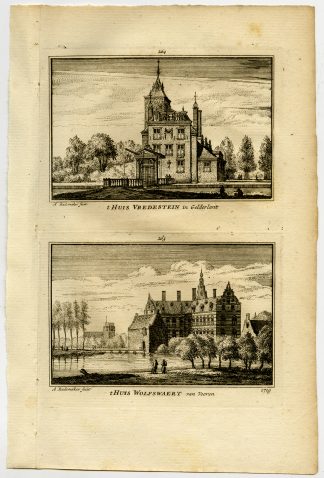 Antique Print-VIEWS-VREDESTEIN-CASTLE-WOLFSWAARD-NETHERLANDS-Rademaker-1792