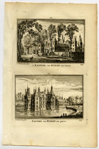 Antique Print-TOWN VIEWS-BUREN-CASTLE-NETHERLANDS-Rademaker-1792
