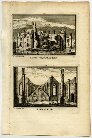 Antique Print-TOWN VIEWS-TIEL-CHURCH-WAARDENBURG-NETHERLANDS-Rademaker-1792