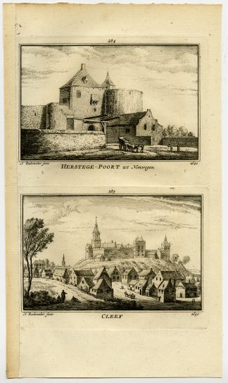 Antique Print-TOWN VIEWS-HERSTEGE-GATE-NIJMEGEN-KLEVE-GERMANY-Rademaker-1792