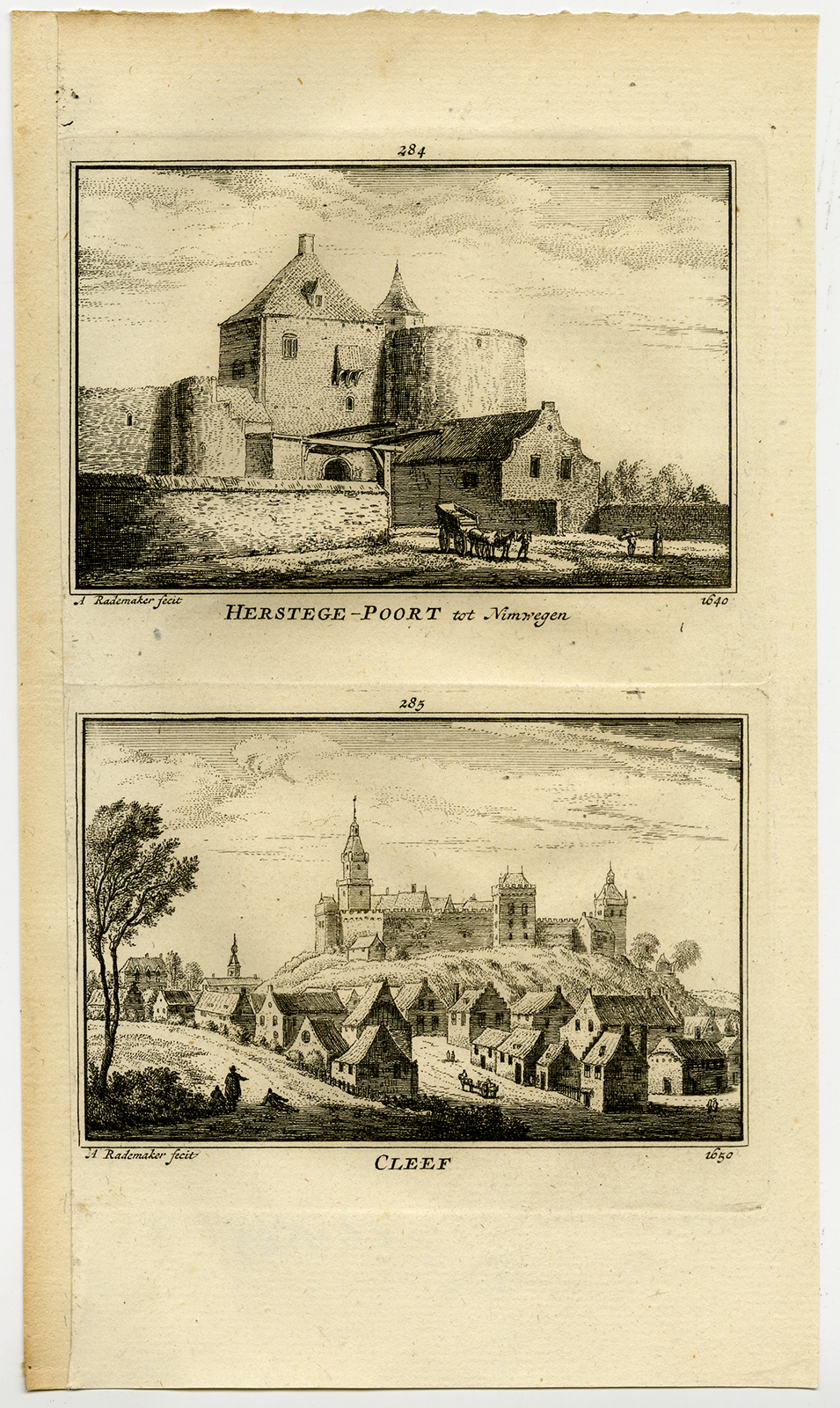 , Antique Print-TOWN VIEWS-HERSTEGE-GATE-NIJMEGEN-KLEVE-GERMANY-Rademaker-1792, Pictura Antique Prints