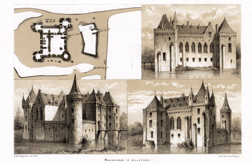 , Antique Prints-VELSEN-CASTLE-NETHERLANDS-Craandijk-1888, Pictura Antique Prints