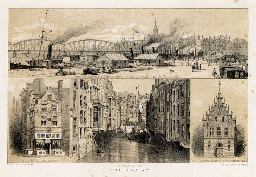 Ebv0490 416x288 Antique Print-ROTTERDAM-BOAT-RAILWAY BRIDGE-NETHERLANDS-Craandijk-1888