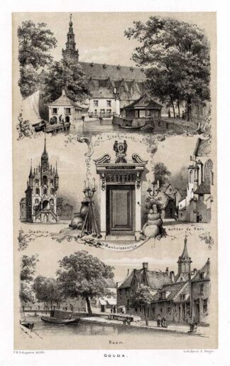 Antique Prints-GOUDA-CASTLE-NETHERLANDS-Craandijk-1888