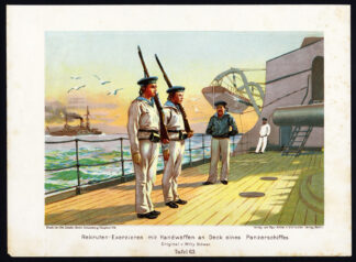 Antique Print-MILITARY-GERMAN-NAVY-RECRUIT-EXCERCISE-Stower-1925