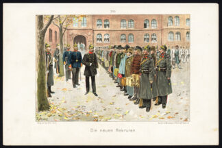 Antique Print-MILITARY-GERMAN-RECRUITS-LINE UP-OFFICER-Knotel-1925