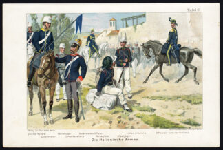 Antique Print-MILITARY-ITALIAN-ARMY-MOUNTED-INFANTRY-Knotel-1925