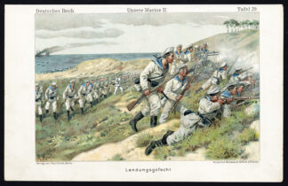 Antique Print-MILITARY-GERMAN-LANDING-MACHINE GUN-SAILOR-NAVY-Knotel-1925