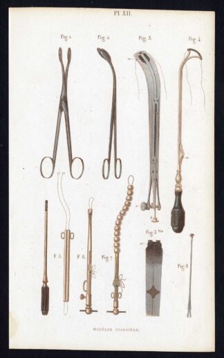 Antique Print-SURGICAL INSTRUMENT-NASAL CAVITY POLYPS-Bernard-Davesne-1846