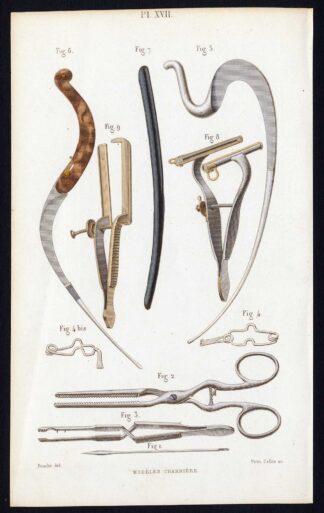 Antique Print-SURGICAL INSTRUMENT-PHIMOSIS-HEMORRHOIDS-Bernard-Davesne-1846