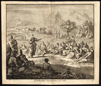 Antique Print-ORATION-RELIGION-FIELD-GATHERING-CONGREGATION-Pl. 8-Luyken-1740