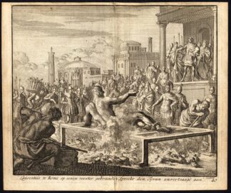 Antique Print-ROME-LAWRENCE-ADRESS-EMPEROR-BURNING-Pl. 40-Luyken-1740