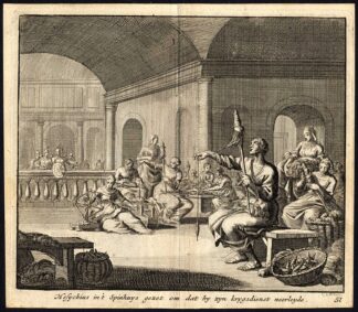 Antique Print-HESYCHIUS-CAPTURE-MILITARY-Pl. 51-Luyken-1740