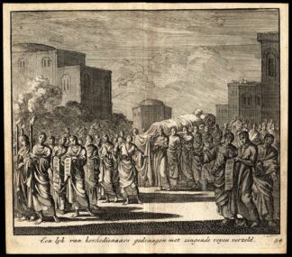 Antique Print-PROCESSION-FUNERAL-CORPSE-COFFIN-Pl. 54-Luyken-1740