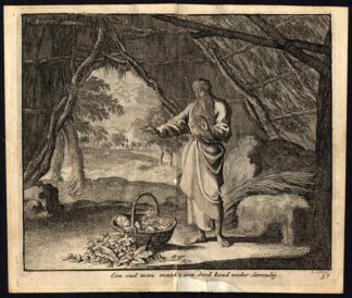 Antique Print-REVIVAL-CHILD-DEATH-LIFE-Pl. 57-Luyken-1740