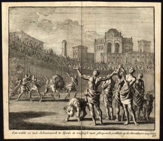 Antique Print-TYRUS CIRCUS-OXEN-MARTYR-PROVOKE-Pl. 59-Luyken-1740