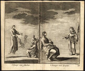 Antique Print-JACOB-AGAPIUS-FACE-PORTRAIT-SNAKE-FEATHER-Pl. 65-Luyken-1740