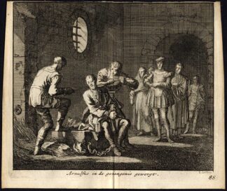 Antique Print-STRANGLE-ARNULF-PRISON-CAPTIVE-Pl. 88-Luyken-1740