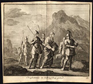 Antique Print-SOLDIER-GUARD-CHRYSOSTOMOS-EXILE-Pl. 91-Luyken-1740
