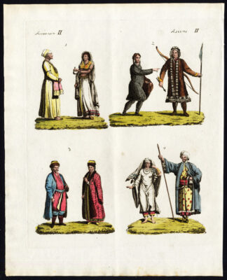 Antique Print-COSTUME-INDONESIA-SIBERIA-KALMYKIA-ARABIA-RUSSIA-Bertuch-1800