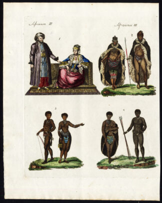 Antique Print-EGYPT-KHOIKHOI-HOTTENTOTS-KAFFIR-NEGRO-COSTUME-Bertuch-1800