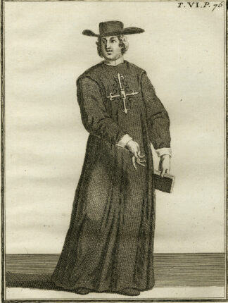 Antique Religious Print-BROTHER HOSPITALLER-BURGOS-SPAIN-CASTILE-Helyot-1792