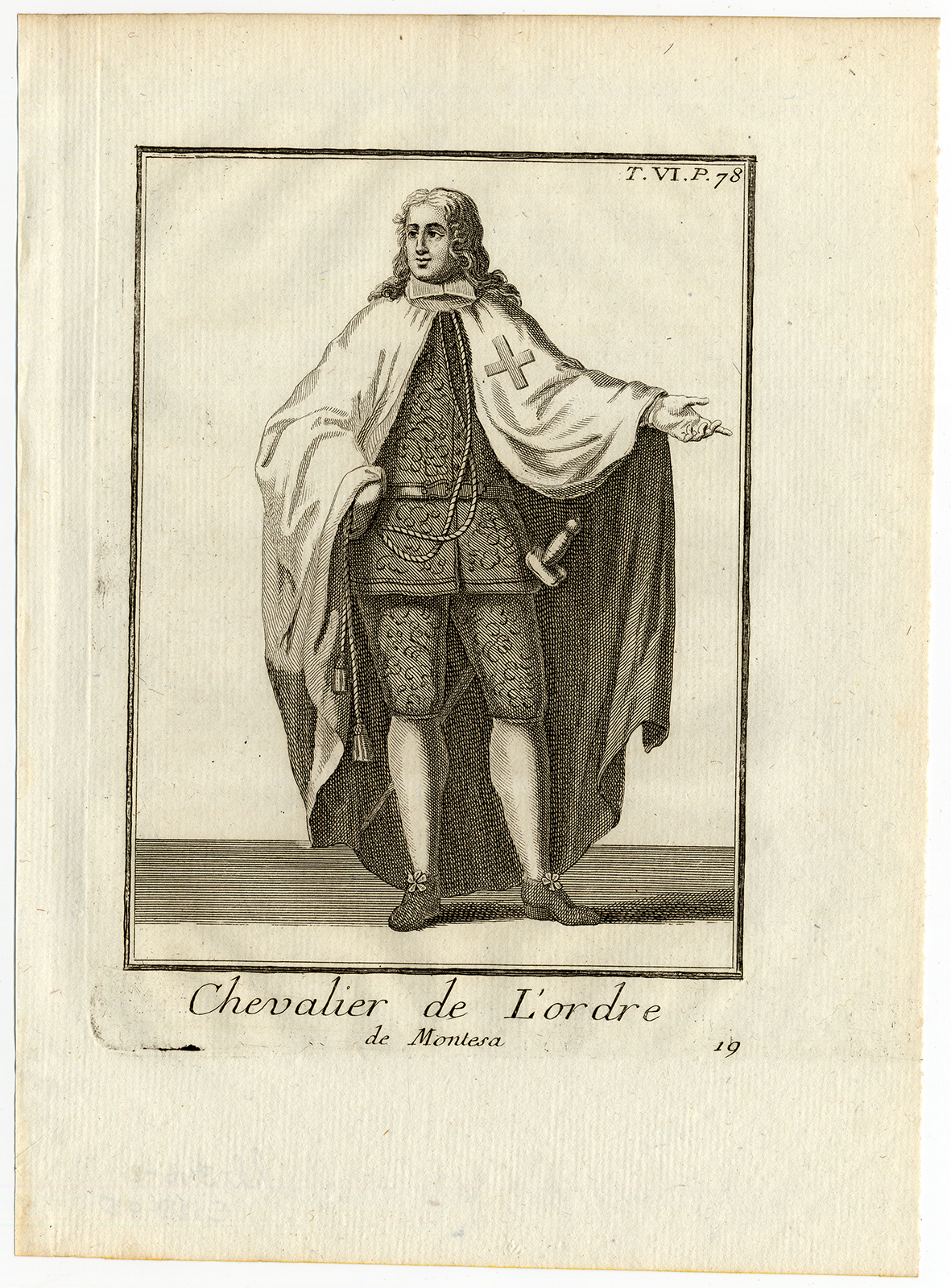 , Antique Religious Print-KNIGHT-ORDER OF MONTESA-ARAGON-SPAIN-Helyot-1792, Pictura Antique Prints