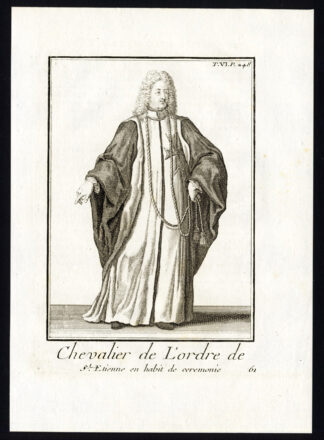5 Antique Religious Prints-KNIGHT-ORDER OF SAINT STEPHEN-ST ETIENNE-Helyot-1792