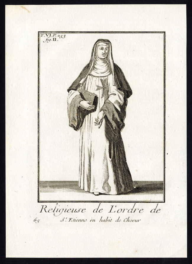 , 5 Antique Religious Prints-KNIGHT-ORDER OF SAINT STEPHEN-ST ETIENNE-Helyot-1792, Pictura Antique Prints