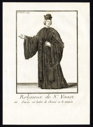 3 Antique Religious Prints-KNIGHT-ORDER OF SAINT VAAST-Helyot-1792