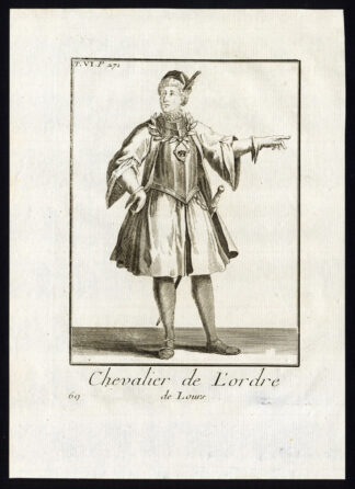 Antique Religious Print-KNIGHT-ORDER OF THE BEAR-Helyot-1792