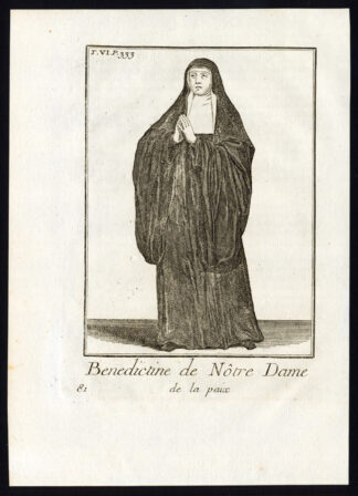 2 Antique Religious Prints-BENEDICTINE NUN-NOTRE DAME DE LA PAIX-Helyot-1792